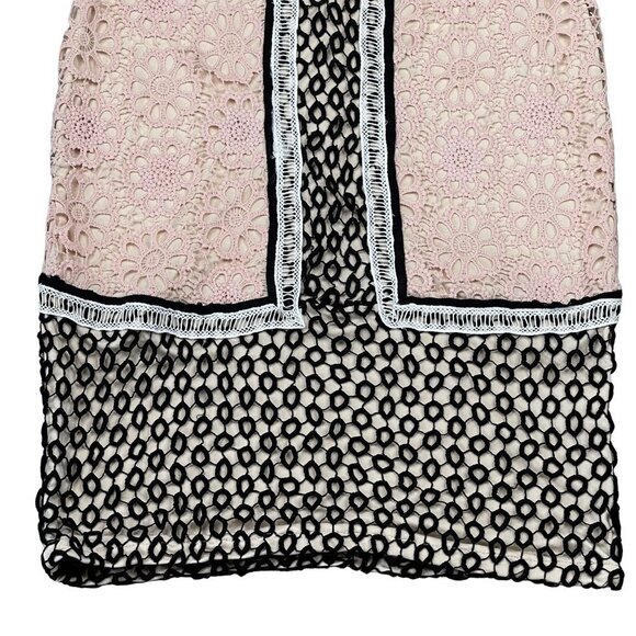 Angel Biba Dress 12 NWT Colorblock Crochet Lace Summer Wedding Guest Date Night - Picture 4 of 12